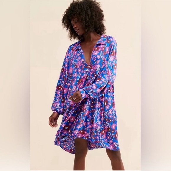Free People Dresses & Skirts - Free People Daisy Jane Botanical Combo Floral Print Mini Dress Size Medium‎